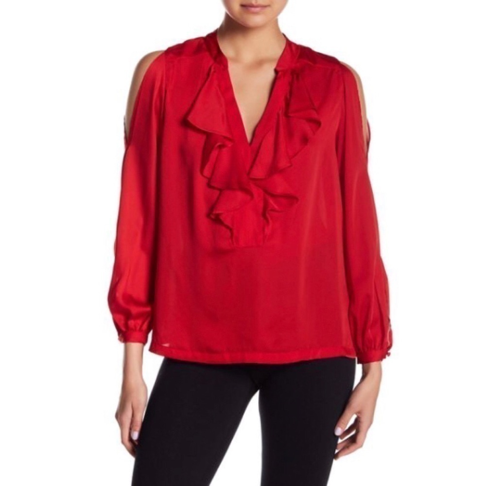 🆕 Nanette Lepore satin cold shoulder …